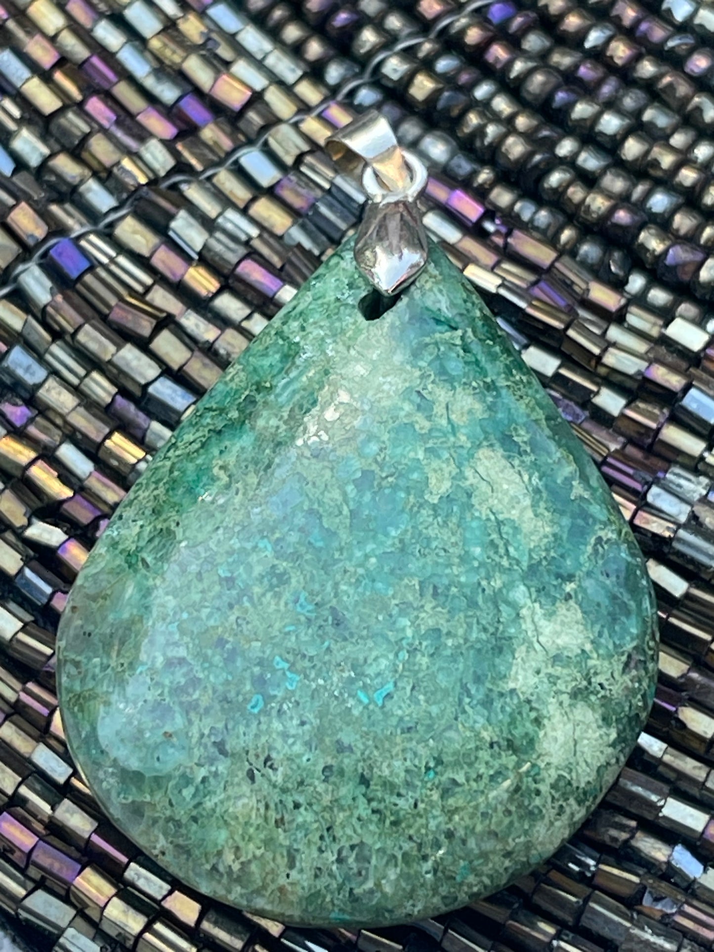 Pendentif en chrysocolle "Sagesse Terre Mer"