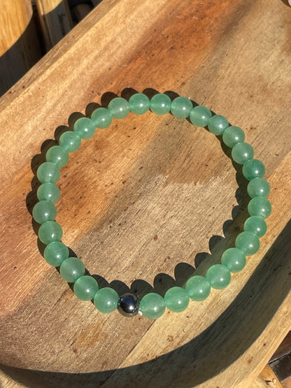 Bracelet en Aventurine verte : "Fortune verdoyante"