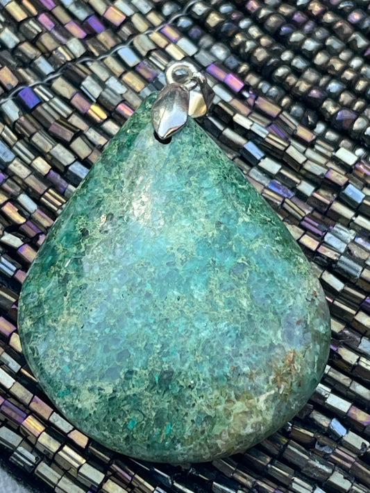 Pendentif en chrysocolle "Sagesse Terre Mer"