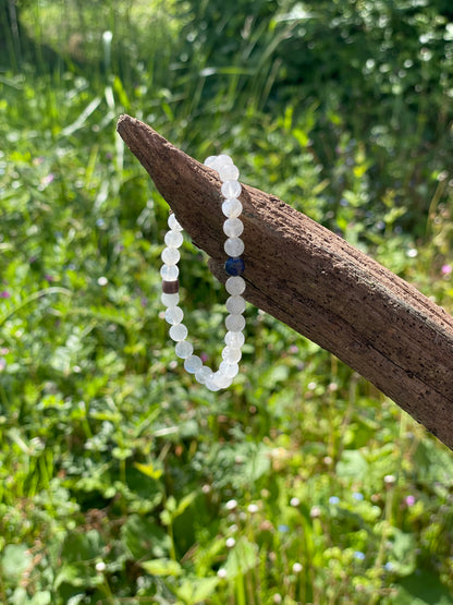 Bracelet en Pierre de lune bleutée : "Lueur céleste"