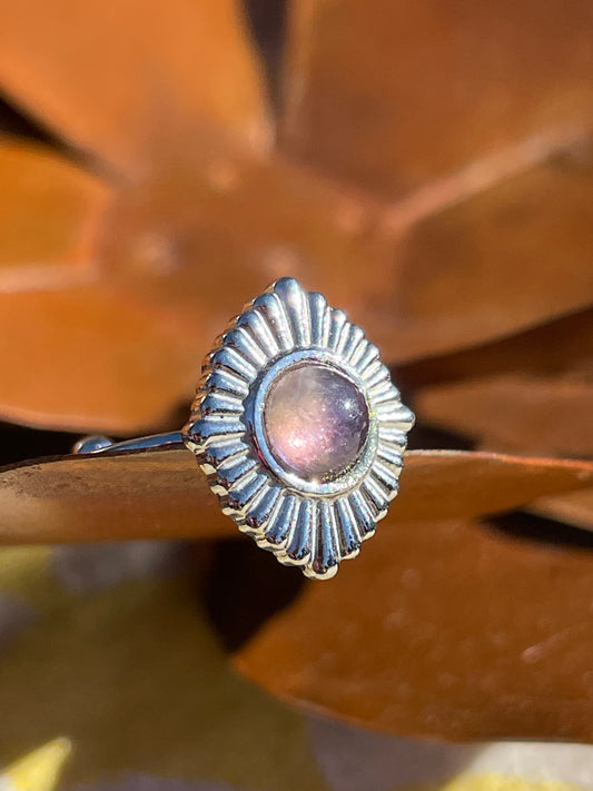 Bague Fine acier inoxydable en Améthyste